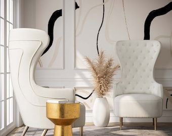 Hollywood Glam Furniture, Tattoo Modern, Velvet Wingback Chair, Gold Side Table, Glam Furniture, Tov Furniture, Wood Daybed, Inspire Me Home Decor, High Back Chairs