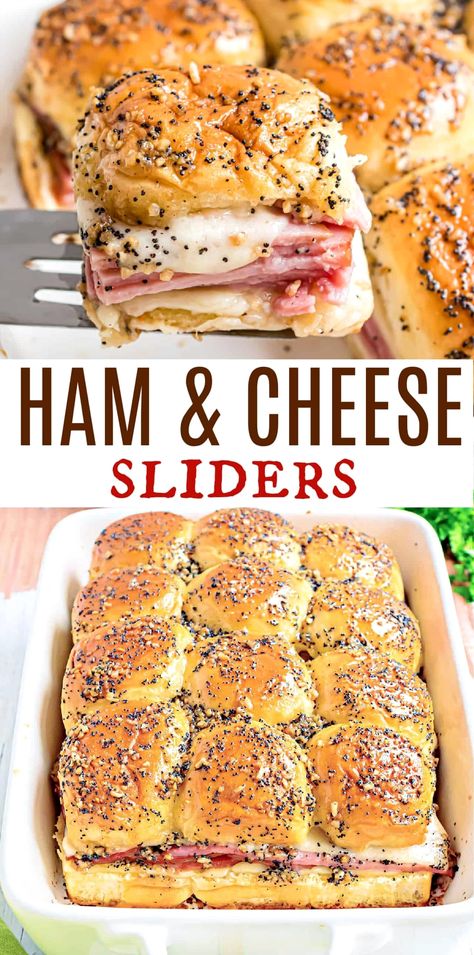 Perfect for any occasion, these Ham and Cheese Sliders bring together savory ham and Swiss cheese on soft Hawaiian rolls, creating a delicious snack that's hard to resist. Easy Pulled Pork Crock Pot, Ham Cheese Sliders, Savory Ham, Snack Dinner, Ham And Cheese Sliders, Pork Crockpot Recipes, Ham And Swiss, Cheese Sliders, Carlsbad Cravings