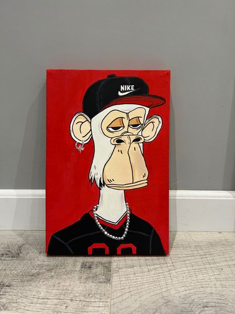 Gangsta Paintings, Cool Paintings For Guys, Dope Paintings Easy, Paintings For Guys, Hypebeast Painting Canvas, Drippy Paintings, Streetwear Painting, Cool Canvas Art, Y2k Art