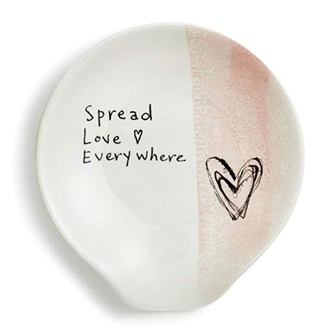 Demdaco Spread Love Ceramic Spoon Rest Pottery Spoon, Love Spoons, Kitchen Spoon, Ceramic Spoon Rest, Pottery Painting Designs, Spoon Rests, Old Quilts, Ceramic Spoons, Torn Paper