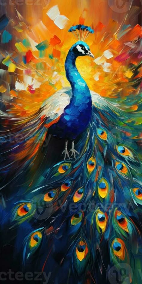 Whimsical Art Paintings Acrylics, Abstract Peacock Painting, Whimsical Art Paintings, Peacock Painting, Peacock Art, The Peacock, Colorful Artwork, Peacocks, Whimsical Art