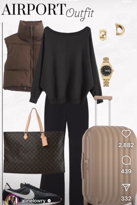 Casual Travel Outfit, Chic Travel Outfit, Comfy Airport Outfit, Comfortable Travel Outfit, Airport Travel Outfits, Flight Outfit, How To Have Style, Comfy Travel Outfit, Airplane Outfits