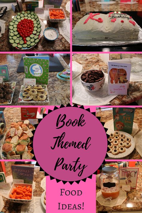 Library themed snack and food ideas for a book, library, or bookworm themed baby shower or birthday party! Ideas For A Book, Bookworm Party, Book Birthday Party, Book Themed Birthday Party, Themed Snacks, Book Birthday Parties, Book Themed Party, Second Birthday Party, Shopkins Party