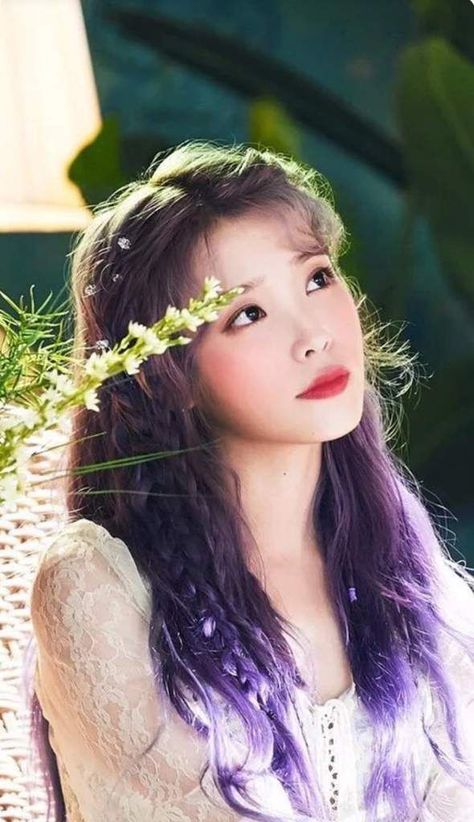 Iu Hair Color, Iu Purple Hair, Iu Purple, Purple Hair Color, Hairstyle For Short Hair, Hairstyle For Short, Account Facebook, Iu Hair, Cute Hairstyle