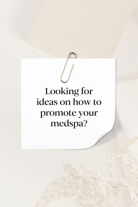 Looking for ideas on how to promote your medspa? Let's talk about it! ✨

One super simple and effective promotion tool is hosting special events or themed parties.

Whether it's a "Glow Up Week" featuring discounted treatments or a "Pamper Yourself Day" with complimentary mini facials, these events create buzz and excitement around your brand. 🖤

Plus, they give potential clients a taste of what your medspa has to offer, which encourages them to book future appointments. 📅

👇Click the link👇 Medspa Event Ideas, Glow Up Week, Med Spa Marketing, Spa Marketing, Customer Loyalty Program, Mini Facial, Increase Website Traffic, Social Proof, Customer Loyalty