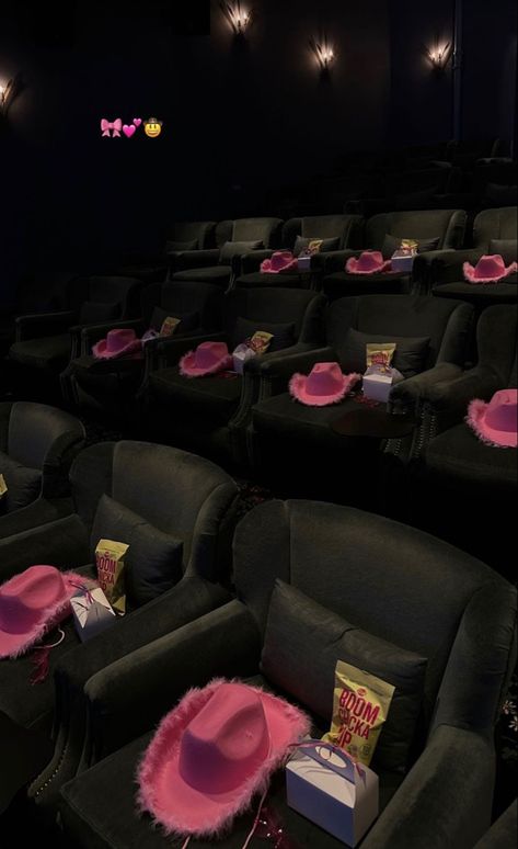 Movie Theater Party Ideas, Selena Gomez 2023, 31st Birthday Party, Movie Theatre Birthday Party, Movie Theater Party, Aesthetic Cowboy, Mean Girls Party, Theatre Party, Cinema Party