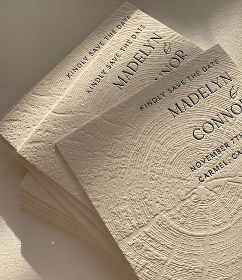 Swell Press, Emboss Printing, Blind Emboss, Book Packaging, Tree Ring, Luxury Invitation, Letterpress Invitations, Save The Date Photos, Letterpress Wedding Invitations