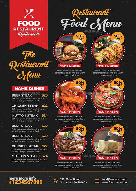 Restaurant Menu Bundle Sea Food Menu Design, Creative Menu Design, Restaurant Advertisement, Daftar Menu, Creative Restaurant, Restaurant Ad, Restaurant Menu Template, Food Menu Design, Restaurant Names