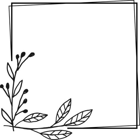 Hand Drawn Borders Simple, Image Frame Design, Cute Page Borders Design, Phomemo Printables, Drawn Plants, Corner Border, Embroidery Borders, Corner Borders, Page Borders Design