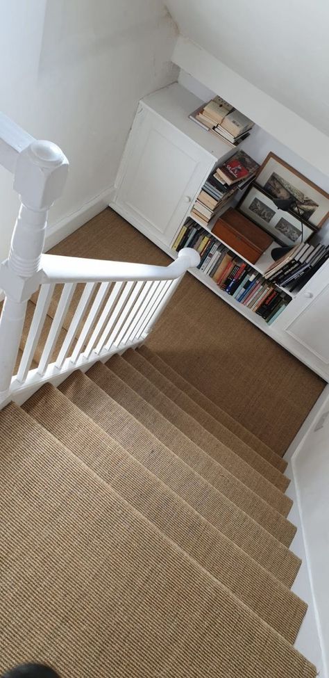 Alternative Flooring Super Bodmin Sisal Carpet installation Sisal Stair Carpet, Sisal Flooring, Carpet Staircase, Alternative Flooring, Sisal Carpet, Loft Stairs, Loft Decor, Style Carpet, Carpet Installation