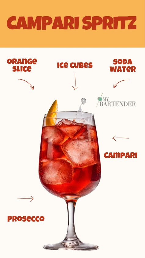 The Campari Spritz is a libation that marries the bold and assertive notes of the iconic Italian aperitif, Campari, with the charm of Prosecco and the crisp refreshment of soda water. #CampariSpritz Campari Spritz Recipe, Campari Drinks, Campari Cocktail, Campari Spritz, Italian Spritz, Spritz Cocktails, Spritz Drink, Campari Soda, Bartender Recipes