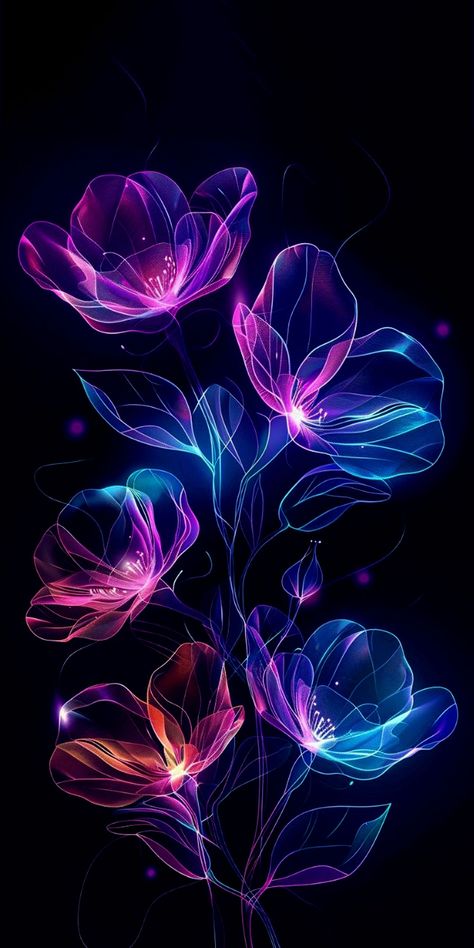 Glow In The Dark Wallpaper Iphone, Glow In The Dark Wallpaper, Ombre Wallpaper Iphone, Purple Flowers Wallpaper, Ombre Wallpapers, Wallpaper Themes, Pink Flowers Wallpaper, Floral Wallpaper Iphone, Flower Wallpapers