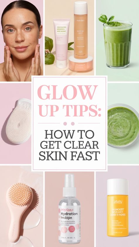 Want a glow up? Follow these good skin tips to achieve glowy skin in no time! From natural face skin care to the best skin care solutions, this guide will help you get flawless skin fast. #GlowUp #ClearSkinFast #SkinCareTips #HealthyGlow #BeautyRoutine Get Clear Skin Fast, Glowing Body Skin, Affordable Skin Care Routine, Clear Skin Fast, Skincare Aesthetics, Get Clear Skin, Natural Face Skin Care, Clear Glowing Skin, Sephora Skin Care