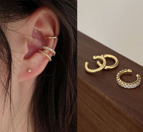 Fake Cartilage Piercing, Minimalist Ear Cuff, Faux Piercing, Fake Earrings, Ear Piercings Cartilage, Piercing Earrings, Fake Piercing, Silver Ear Cuff, Nickel Free Earrings