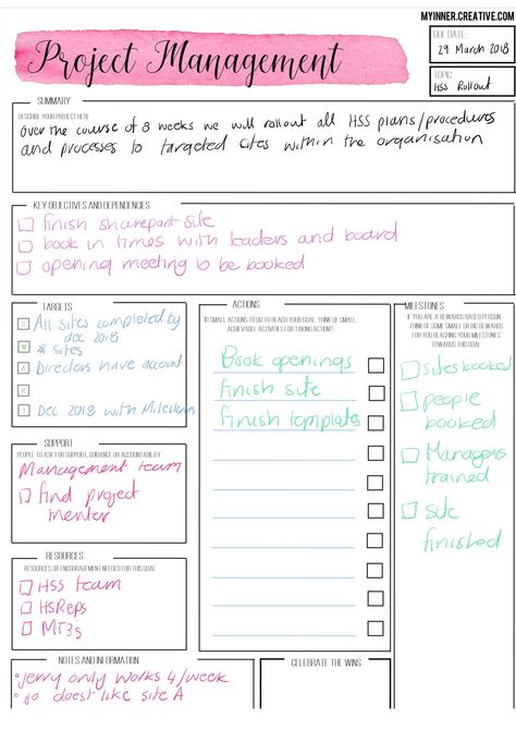 Have you been wondering how to combine your bullet journal and projects at work? Well look no further! This quick template (Free template available!) will help you set it up in record time! Organisation, Organize Projects At Work, Project Management Task List, Project Journal Layout, Project Template Design, Bullet Journal Project Management, Bullet Journal Layout Templates, Work Templates, Project Journal