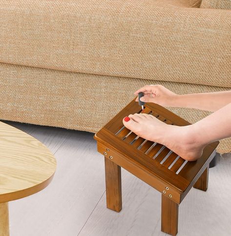 Utoplike Teak Wood Shower Foot Stool for Shaving Legs, Sturdy Shower Foot Rest for Shower Shaving, Wooden Shower Foot Step for Bathroom Shower Stool For Shaving, Teak Shower Stool, Shower Step, Shower Stool, Grooming Routine, Corner Shower, Foot Stool, Teak Wood, Shaving