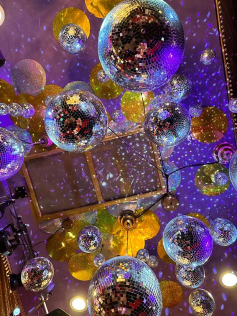 #disco #discoballs #discovibes #discoaesthetic #drag #dragshow Disco Balls From Ceiling, Disco Ceiling, Disco Ball Ceiling, Ceiling Inspiration, Diamond Ball, Champagne Cocktail, Disco Balls, Koi Pond, Disco Ball