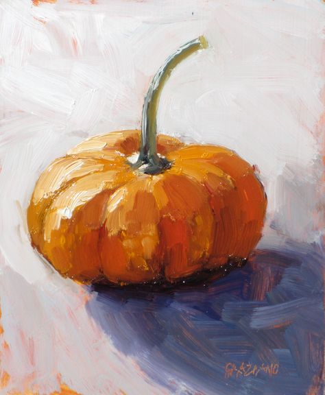 Vegetable Painting, Pumpkin Art, Daily Painting, Autumn Painting, Painting Still Life, Art Instructions, Still Life Art, Daily Paintworks, Autumn Art