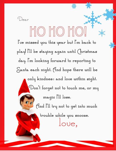 Elf on the Shelf Letter {free printable} | Yummy Mummy Kitchen | A Vibrant Vegetarian Blog Elf On Shelf Letter, Welcome Back Letter, To Do App, Elf On The Shelf Arrival, Elf Letters, Casa Halloween, Japanese Minimalist, Awesome Elf On The Shelf Ideas, Elf Activities