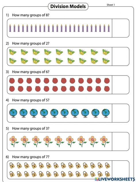 Division online worksheet for 3rd grade. You can do the exercises online or download the worksheet as pdf. Division Grade 2 Worksheet, Division Worksheets For Grade 2, Division Grade 3, Division Worksheets 3rd Grade, Worksheet For 3rd Grade, Division Worksheets Grade 3, Worksheet For Class 2, Maths Worksheet, Division Activities