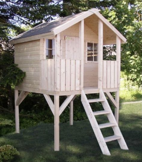 Wood Playhouse, Garden Playhouse, Tree House Plans, Tree House Diy, Wendy House, Tree House Kids, Playhouse Outdoor, Wooden Playhouse, Garden Buildings