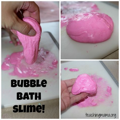 Very similar to ooblek, but a fun variation. Also a great site for pre-school packets. Bath Slime, Sensory Play Recipes, How To Make Bubbles, Slime No Glue, Messy Crafts, Bubble Party, Sensory Crafts, Slime For Kids, Bath Bomb Recipes