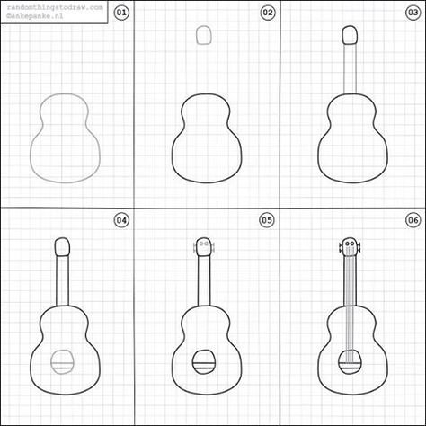 How to draw a guitar. Ukulele Drawing Simple, How To Draw Music, Draw A Guitar, Doodle Easy, Drawing Ideas Easy Doodles, Drawing Ideas Easy, Easy Doodles, Things To Draw, Easy Doodle Art