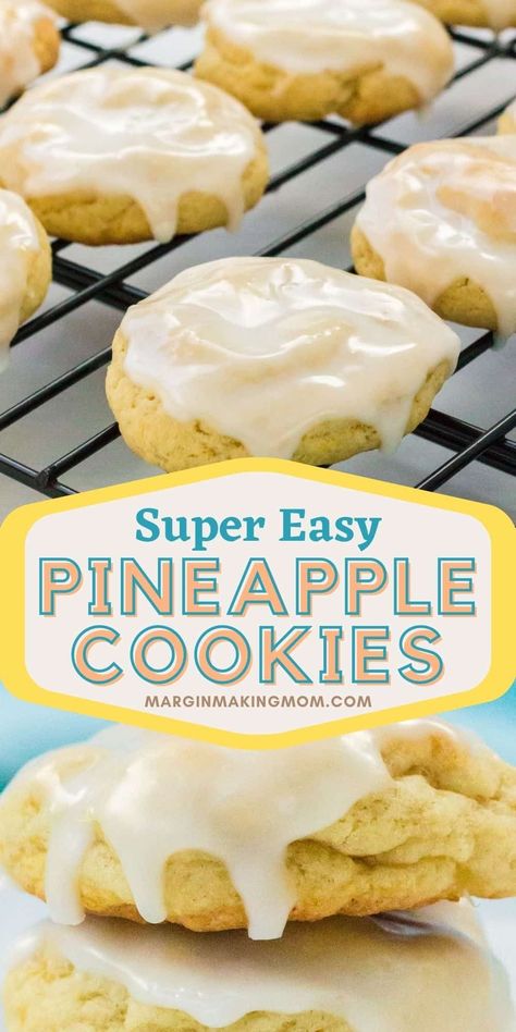 Pineapple Cookies, Pineapple Recipes, Drop Cookies, 140 Pounds, Soft Cookie, Cake Mix Cookies, Yummy Cookies, Nutrition Recipes, Sugar Cookies