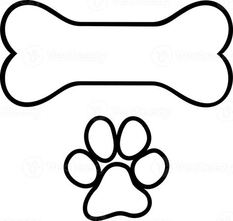 Dog Bone Drawing, Paw Template, Paw Drawing, Pets Preschool Theme, Puppy Paw Prints, Png Illustration, Doodle Frame, Dog Frames, Puppy Paws