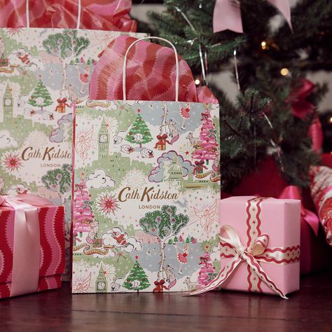 Cath Kidston (@cathkidston) • Instagram photos and videos Cath Kidston Christmas, Paper Carrier Bags, Unique Packaging, Ready To Pop, Under The Tree, Cath Kidston, Carrier Bag, Christmas Paper, Green Christmas