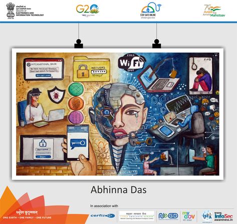 #StaySafeOnline #cyberbullying #paintingoftheday Visit: http://staysafeonline.in #BeSafe #StaySafe #G20India #SSOIndia #MyGov #MeitY #NIC #CertIn Stay Safe Online Drawing, Internet Safety Poster Drawing, Viksit Bharat 2047 Poster, Viksit Bharat 2047 Poster Ideas, Viksit Bharat Drawing, Technology Development In India Drawing, India In 2047 Poster Drawing, Viksit Bharat Painting, Digital India Poster Painting