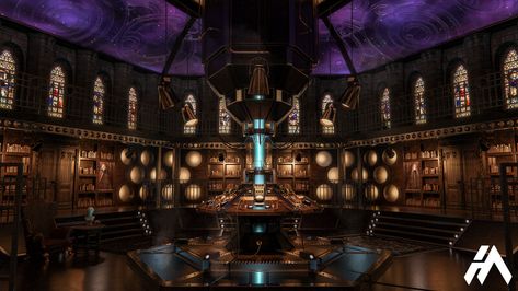 ArtStation - TARDIS INTERIOR - INDUSTRIAL CONSOLE (3D MODEL) Tardis Interior Concept, Tardis Interior, Interior Concept Art, Industrial Console, Church Door, Interior Industrial, I Am The Doctor, Sci Fi Architecture, Tom Baker