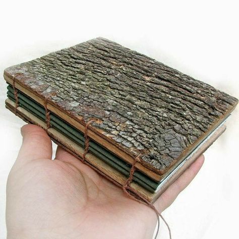 Book Made Of Wood, Book Making Aesthetic, Wood Book Cover, Wooden Book Cover, Book Closures, Garden Notebook, Wood Journal, Homemade Books, Coptic Stitch