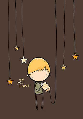 Are You There? | Flickr - Photo Sharing! Art And Illustration, Childrens Illustrations, Mellow Yellow, A Drawing, Cute Illustration, A Boy, Stars And Moon, Photo Sharing, Retro Vintage