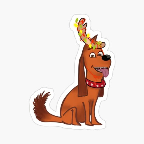 A sticker featuring Max the dog from "The Grinch" with reindeer antlers would likely depict the lovable canine character wearing festive antlers, adding a touch of holiday whimsy. Max, known for his endearing and expressive appearance, might be portrayed with a playful expression, showcasing the joy and merriment of the Christmas season. Max The Grinch, Max From The Grinch, The Grinch Dog, Grinch Stickers, Grinch Drawing, Art Markers Drawing, Xmas Outfits, Disney Sticker, Reindeer Antlers