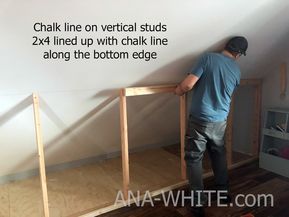 Easy solution for DIY doors for knee wall Bathroom Knee Wall, Knee Wall Ideas, Knee Wall Storage, Attic Bedroom Storage, Eaves Storage, Slanted Walls, Architecture Renovation, Attic Closet, Knee Wall