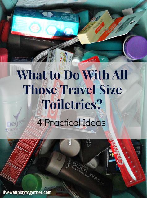 What to do with all those travel size toiletries under the sink? Here are 4 practical ideas to help you make the most of them! Organisation, How To Store Travel Toiletries At Home, Organizing Travel Toiletries, Organize Travel Toiletries, Organize Toiletries, Organizing Toiletries, Hotel Shampoo, Pinterest Lifestyle, Travel Size Shampoo