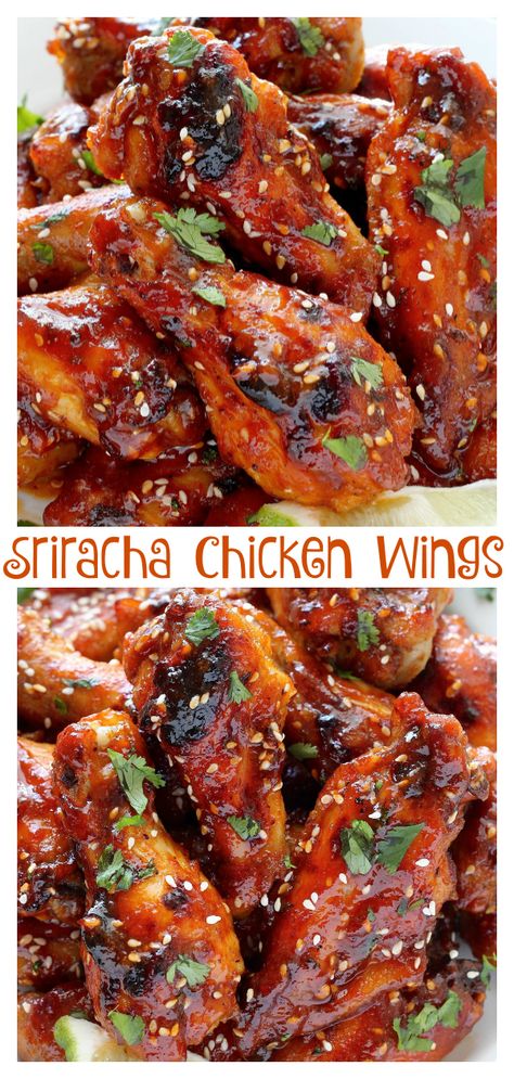 Siracha Chicken Wings, Spicy Baked Chicken Wings, Spicy Sriracha Chicken, Spicy Chicken Wings Recipe, Nature Recipes, Sriracha Chicken Wings, Spicy Baked Chicken, Baked Wings, Spicy Wings