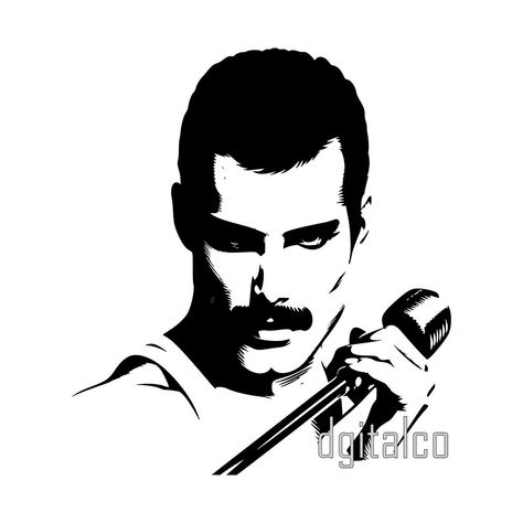 Pay homage to the iconic Freddie Mercury of Queen with our exclusive artwork download. Elevate your creative projects with this tribute to a rock music legend! Queen Stencil Art, Rock Band Silhouette, Queen Art Drawing, Freddie Mercury Silhouette, Freddie Mercury Drawing, Mercury Logo, Queen Artwork, Freddie Mercury Tattoo, Halloween Pumpkin Templates