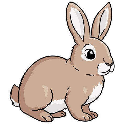 Rabbit Side View Drawing, Famous Rabbits, Rabbit Cartoon Images, Rabbit Drawing Easy, Cute Rabbit Clipart, Clip Art Animals, Draw A Rabbit, Rabbit Species, Rabbit Image