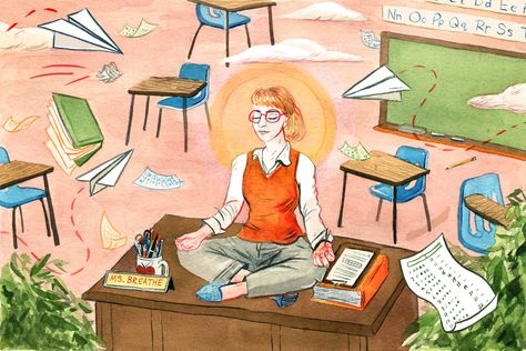 An evidence-based program teaches mindfulness to educators. Research suggests it can reduce their stress and improve their teaching. Mindfulness For Teachers, Teaching College Students, Arts Education Quotes, Teacher Burnout, Teaching Secondary, Teaching Organization, Teaching Themes, Teaching College, High School Education