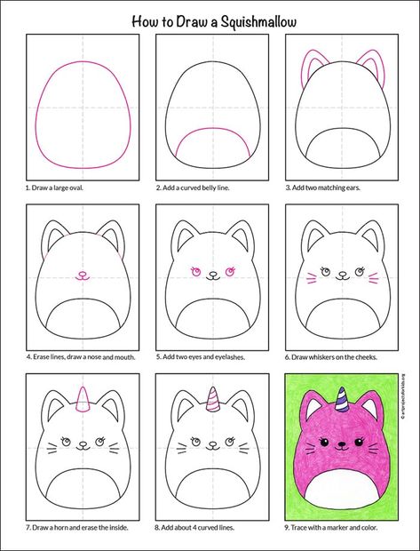 Kawaii, How To Draw A Squishmallow Step By Step, Squishmallow Pull Apart Cupcakes, Squishmallow Art Ideas, Squishmallow Pumpkin Painting, Squishmallow Food Ideas, Squishmallow Drawing Template, Paper Squishy Template Squishmallow, Squishmellow Cookies