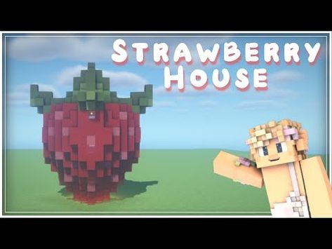 🍓🍓MINECRAFT Tutorial : STRAWBERRY HOUSE | Aesthetic Builds | Cool Designs | Minecraft 1.16.5 - YouTube Strawberry House Minecraft, Minecraft Strawberry, Kitchen Minecraft, Strawberry House, Cherry Kitchen, Build Inspiration, House Aesthetic, Minecraft Tutorial, Minecraft 1