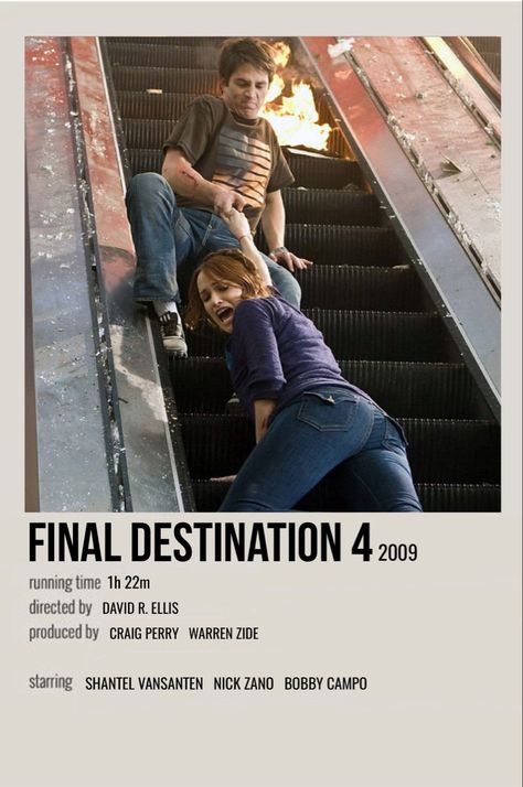 minimal polaroid movie poster for final destination 4 The Final Destination Poster, Final Destination Minimalist Poster, Final Destination Aesthetic, Final Destination Poster, Heidi Movie, Final Destination Movies, Final Destination 3, Polaroid Movie Poster, Movies To Watch Teenagers