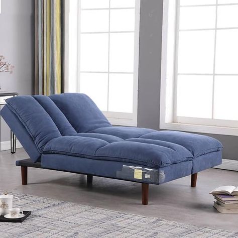 Modern Armless Fabric Blue Sofa Bed Adjustable Folding Sofa - 37.01*76.38*41.73 inches - Bed Bath & Beyond - 32451355 Blue Sofa Bed, Folding Sofa, Blue Sofa, Furniture Outlet, Furniture Outlet Stores, Sofa Bed, Online Furniture, Bed Bath Beyond, Bed Bath