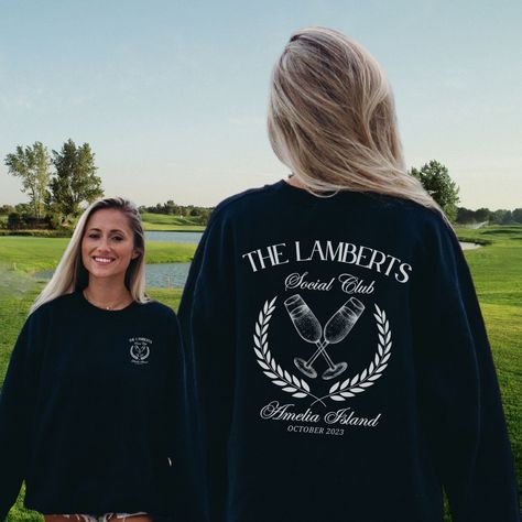 Country Club Bachelorette, Wedding Merch, Bachelorette Aesthetic, Country Club Aesthetic, Club Bachelorette, Custom Bachelorette, Wedding Social, Clubbing Aesthetic, Club Sweatshirts