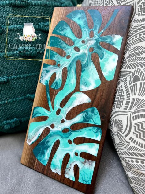 Resin Inlays In Wood, Dremel Tool Projects, Epoxy Inlay, Resin And Wood Diy, Resin Inlay, Acrylic Art Projects, Surfboard Art, Epoxy Resin Wood, Epoxy Resin Crafts