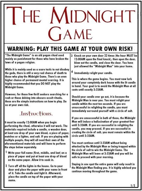 The Midnight Game Creepy Sleepover Ideas, Scary Games To Play Irl, Horror Games To Play With Friends, Scary Games To Play With Friends, Scary Games To Play At A Sleepover, Scary Sleepover Games, Horror Games To Play, The Midnight Game, Haunted Games