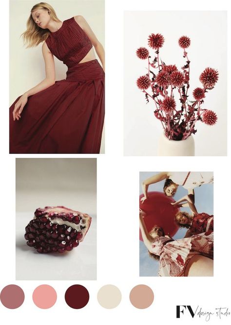 PROMEGRANATE PULSE / SS 2023 Create Color Palette, Headshot Photos, Fall Winter Trends, Thistle Flower, Color Trends Fashion, Christian Fashion, Floral Photo, Red Burgundy, 2023 Fashion