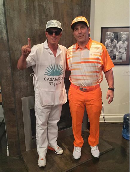 Click the link to see how your favorite golfers dressed up for Halloween! #Halloween #GolfCostumes #Golf #GolfPros #2ndSwingGolf Golfer Couple Costume, Family Golf Halloween Costumes, Golf Couple Costume, Golf Costume Ideas, Couples Golf Costume, Golf Halloween Costume Couples, Golf Caddy Halloween Costume, Masters Costume Golf, Golfer Halloween Costume